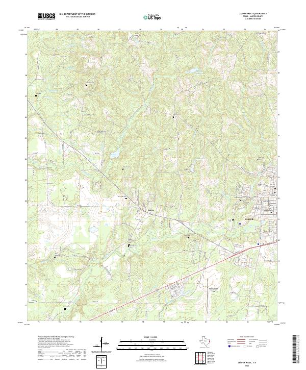 US Topo 7.5-minute map for Jasper West TX