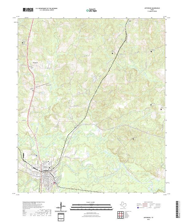 US Topo 7.5-minute map for Jefferson TX