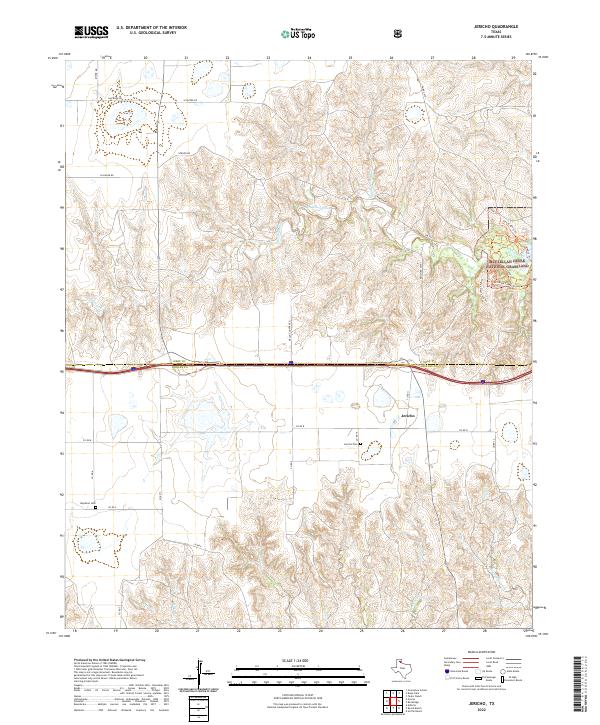 US Topo 7.5-minute map for Jericho TX