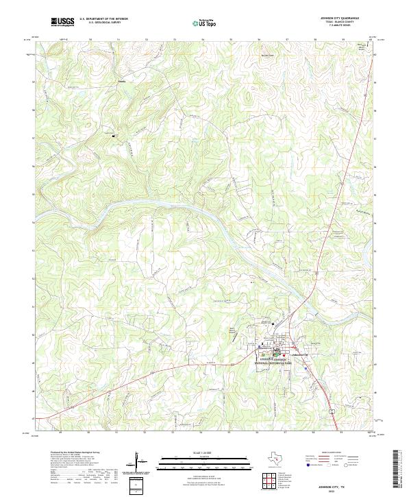 US Topo 7.5-minute map for Johnson City TX