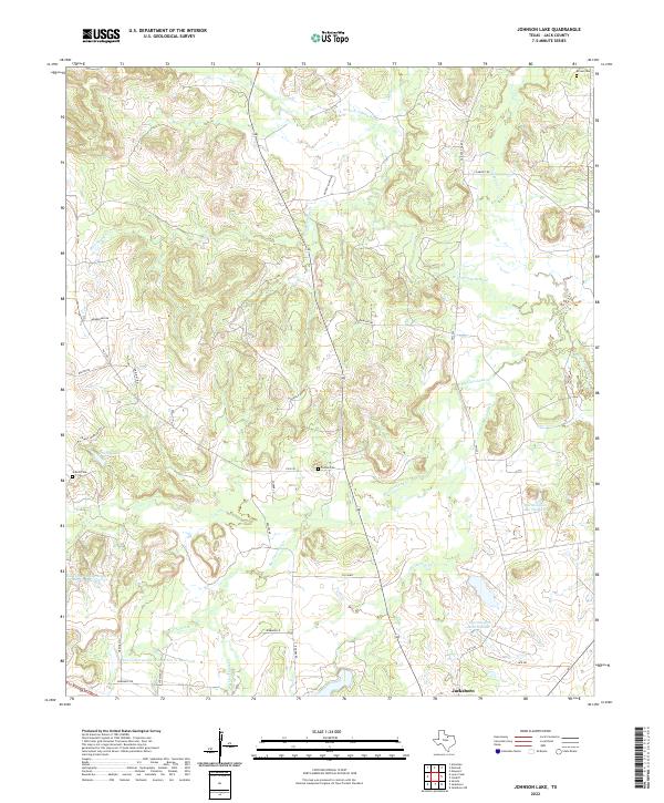 US Topo 7.5-minute map for Johnson Lake TX