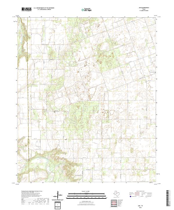 US Topo 7.5-minute map for Jud TX