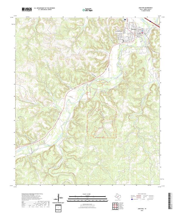 US Topo 7.5-minute map for Junction TX
