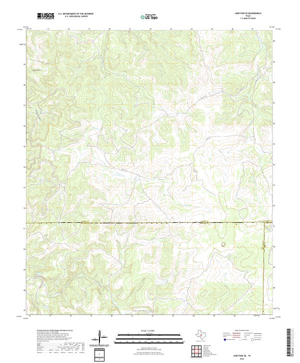 US Topo 7.5-minute map for Junction SE TX