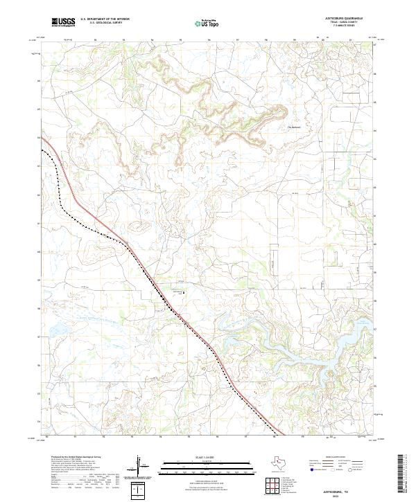 US Topo 7.5-minute map for Justiceburg TX