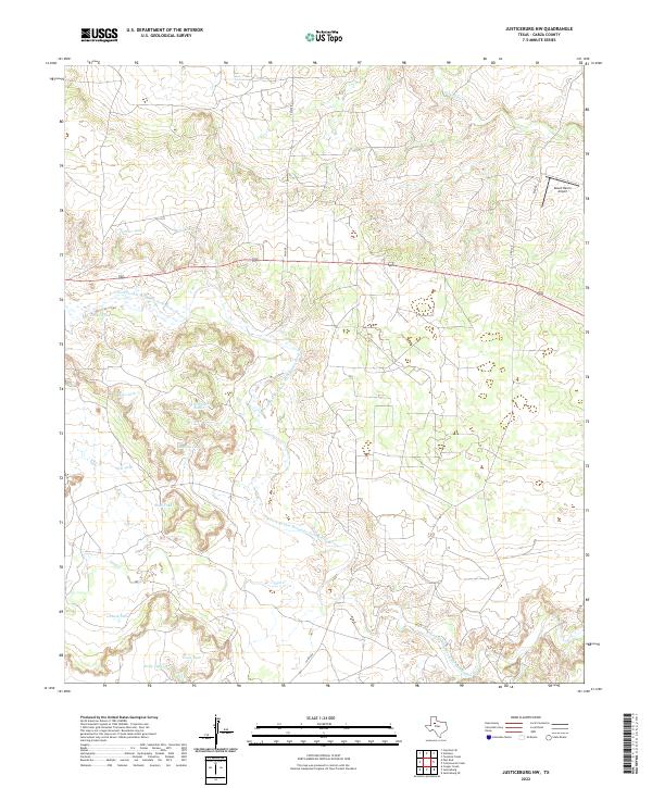 US Topo 7.5-minute map for Justiceburg NW TX