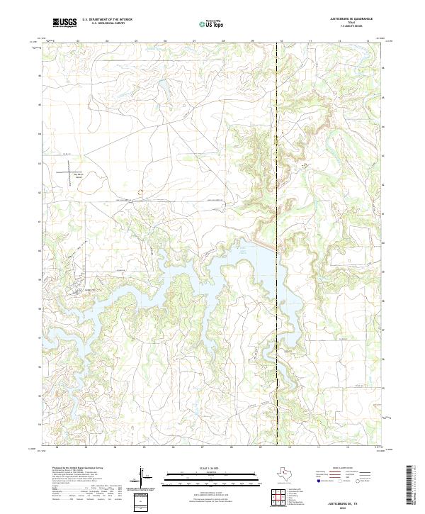 US Topo 7.5-minute map for Justiceburg SE TX