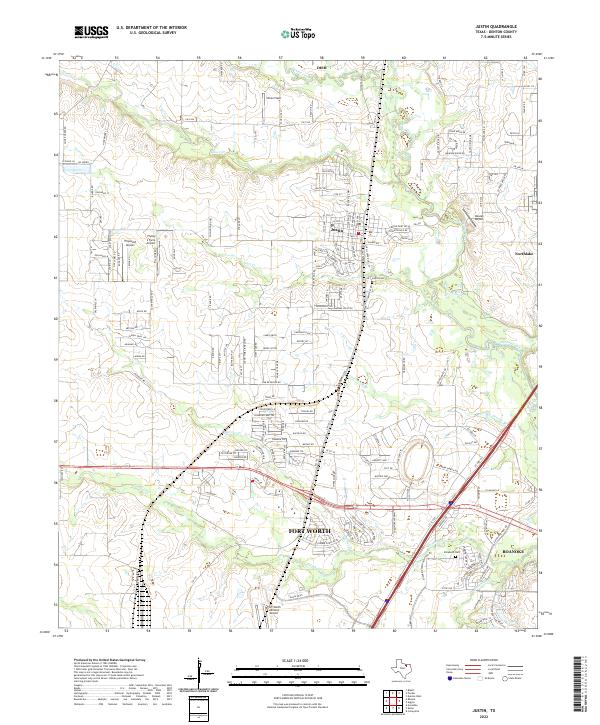 US Topo 7.5-minute map for Justin TX