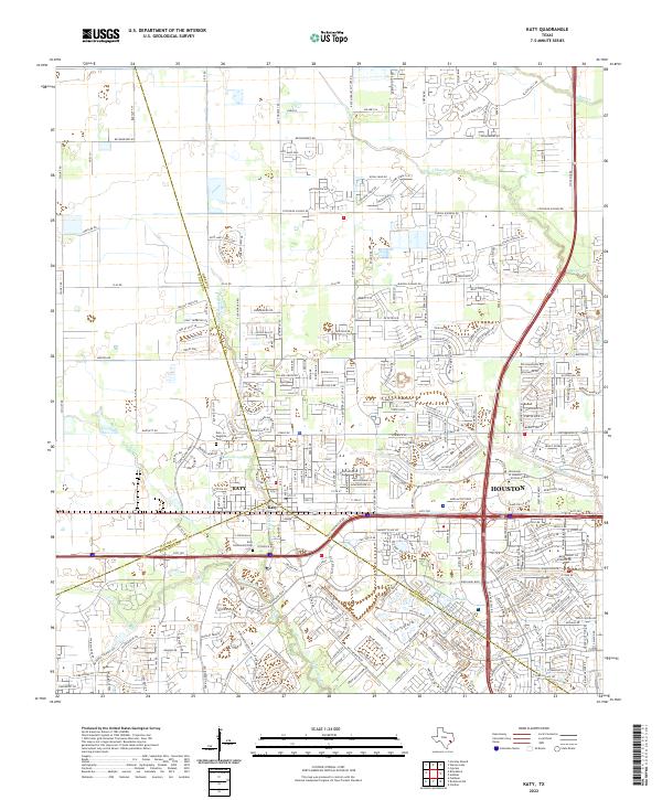 US Topo 7.5-minute map for Katy TX