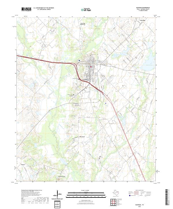 US Topo 7.5-minute map for Kaufman TX
