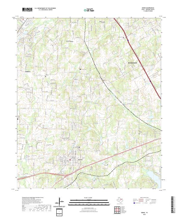 US Topo 7.5-minute map for Keene TX
