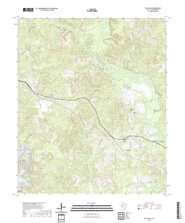 US Topo 7.5-minute map for Kellyville TX