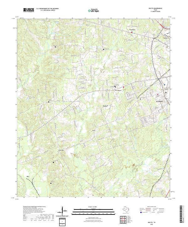 US Topo 7.5-minute map for Keltys TX