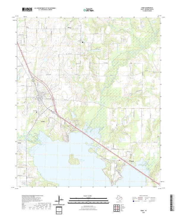 US Topo 7.5-minute map for Kemp TX