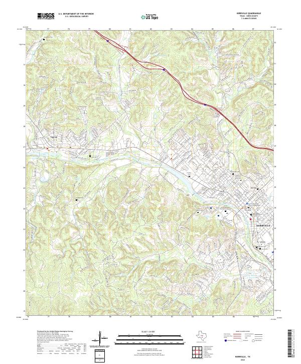 US Topo 7.5-minute map for Kerrville TX