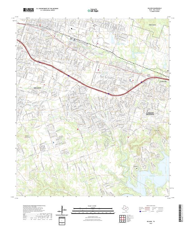 US Topo 7.5-minute map for Killeen TX