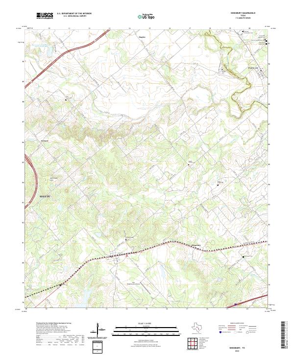 US Topo 7.5-minute map for Kingsbury TX