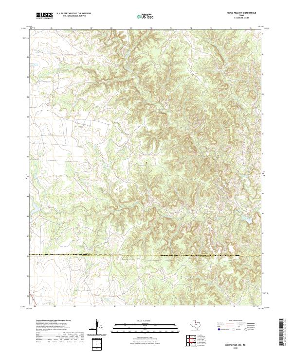 US Topo 7.5-minute map for Kiowa Peak NW TX