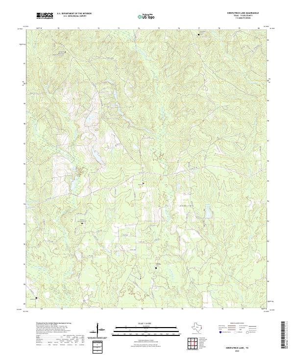 US Topo 7.5-minute map for Kirkpatrick Lake TX