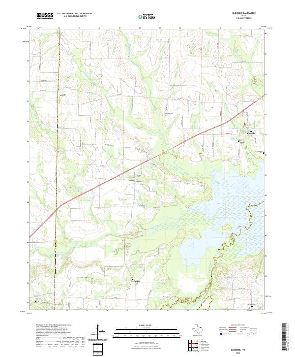 US Topo 7.5-minute map for Klondike TX
