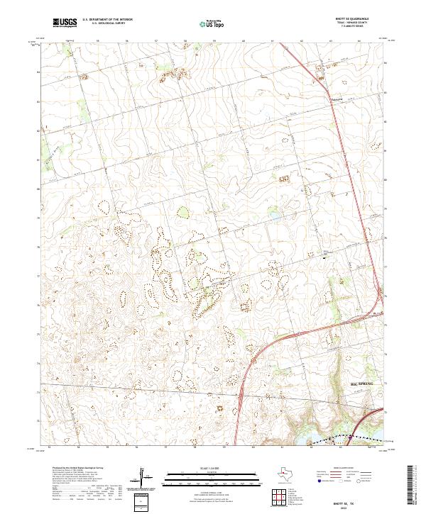 US Topo 7.5-minute map for Knott SE TX