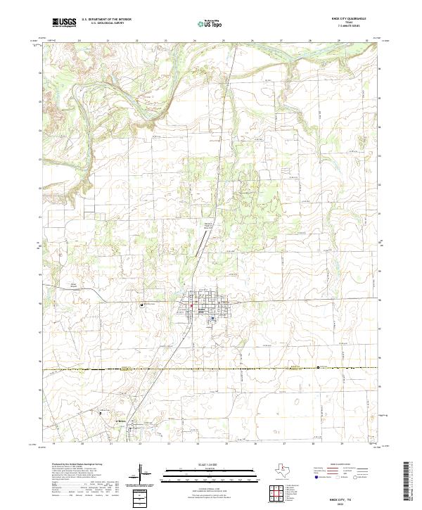 US Topo 7.5-minute map for Knox City TX
