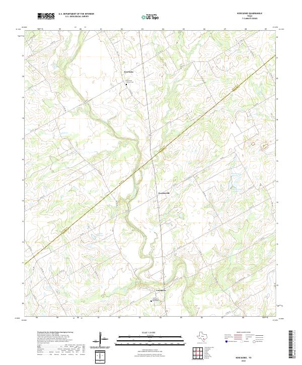 US Topo 7.5-minute map for Kosciusko TX