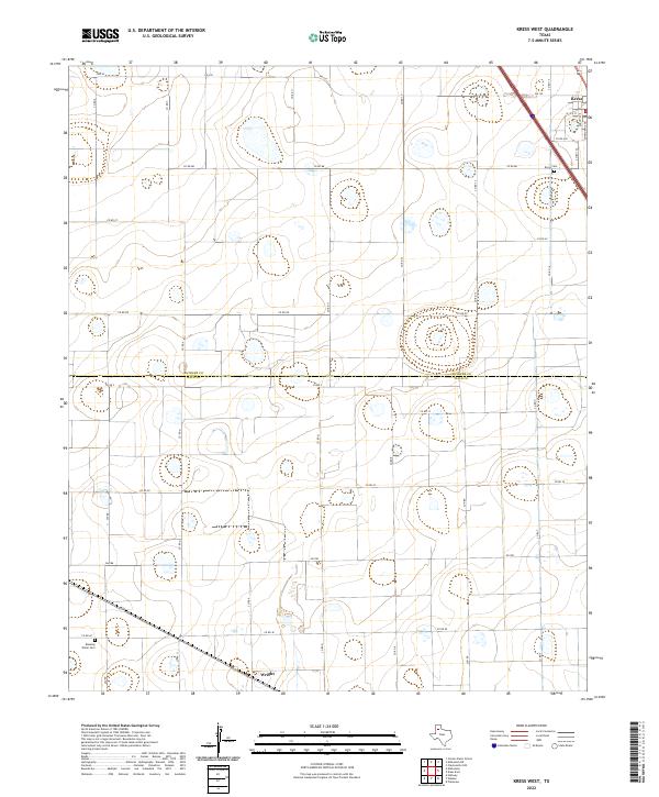 US Topo 7.5-minute map for Kress West TX