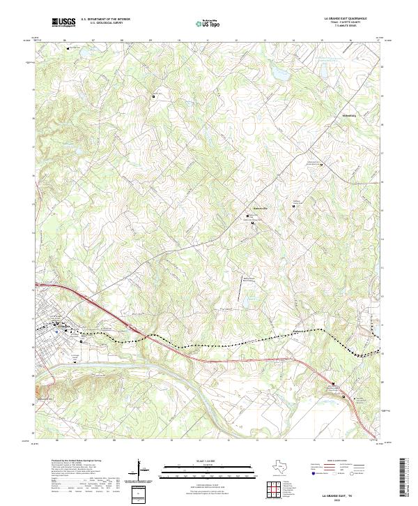 US Topo 7.5-minute map for La Grange East TX