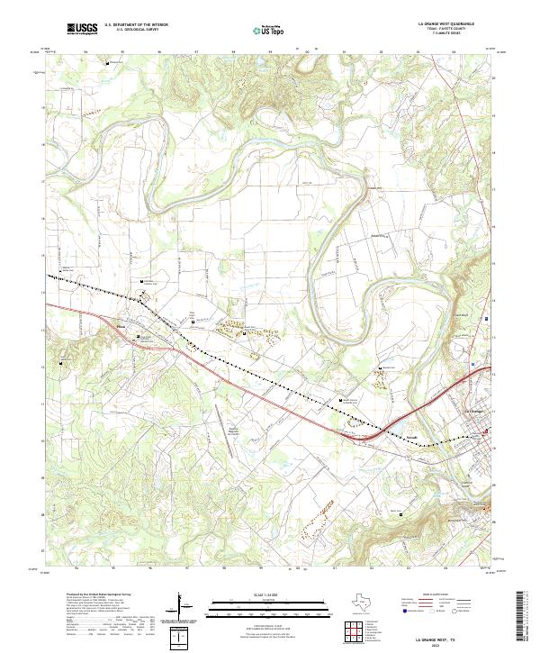 US Topo 7.5-minute map for La Grange West TX