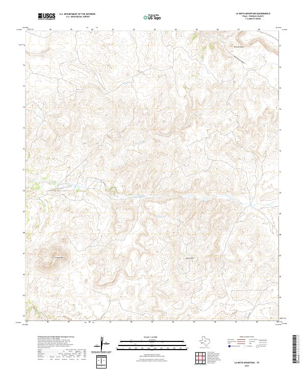 US Topo 7.5-minute map for La Mota Mountain TX