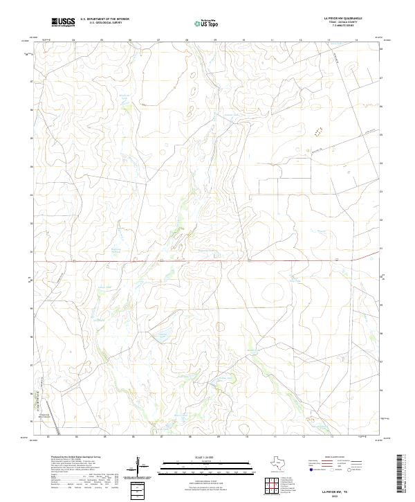 US Topo 7.5-minute map for La Pryor NW TX