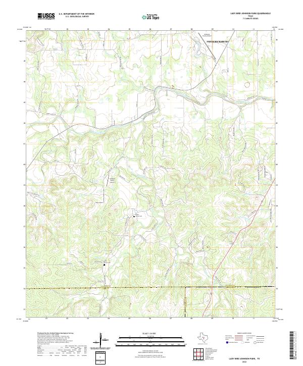 US Topo 7.5-minute map for Lady Bird Johnson Park TX