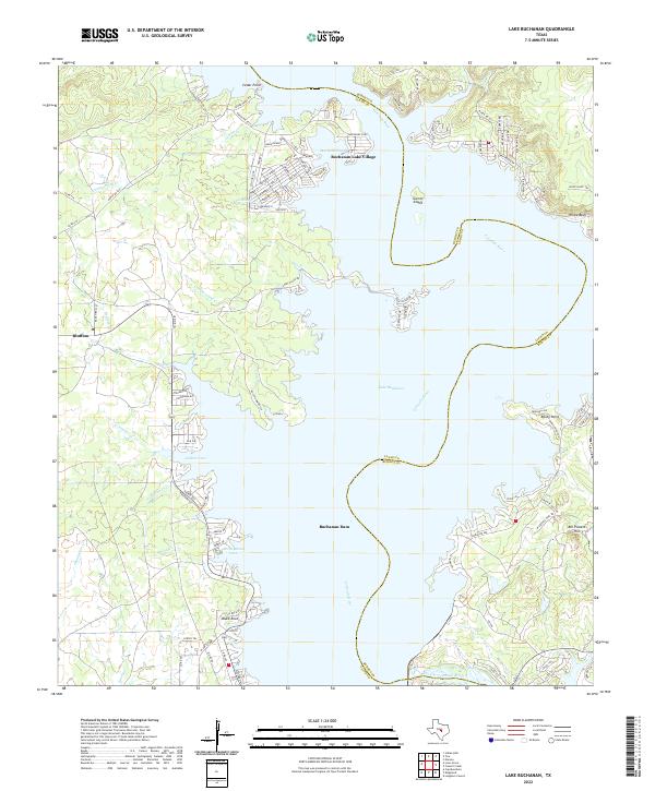 US Topo 7.5-minute map for Lake Buchanan TX