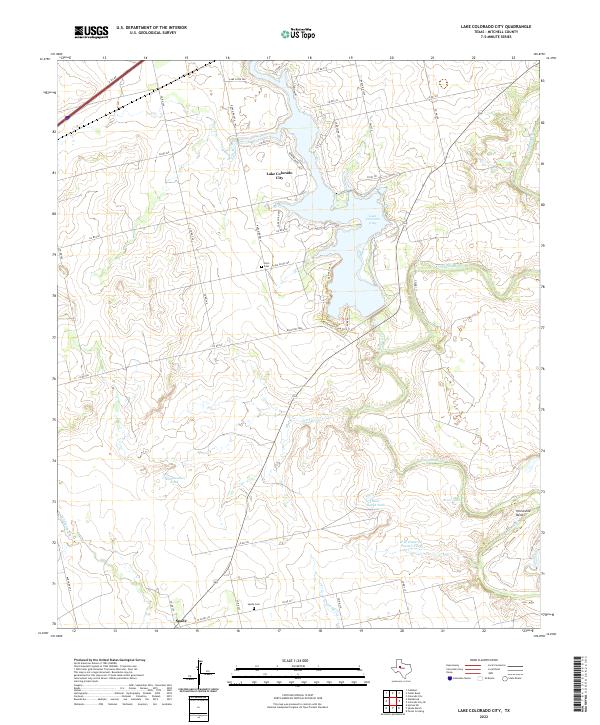 US Topo 7.5-minute map for Lake Colorado City TX