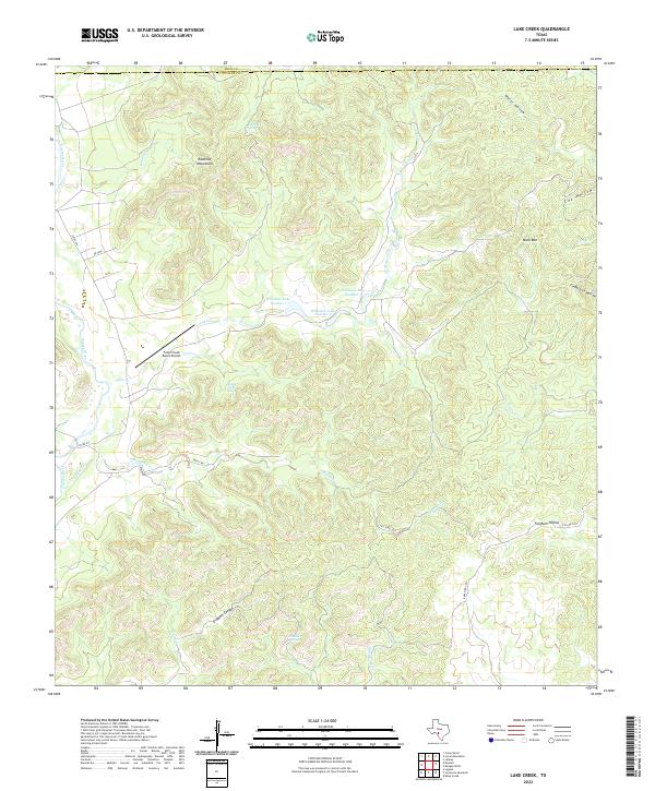 US Topo 7.5-minute map for Lake Creek TX