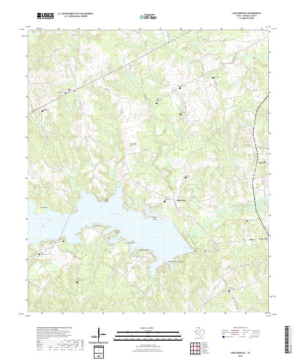 US Topo 7.5-minute map for Lake Murvaul TX