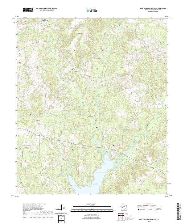 US Topo 7.5-minute map for Lake Nacogdoches North TX