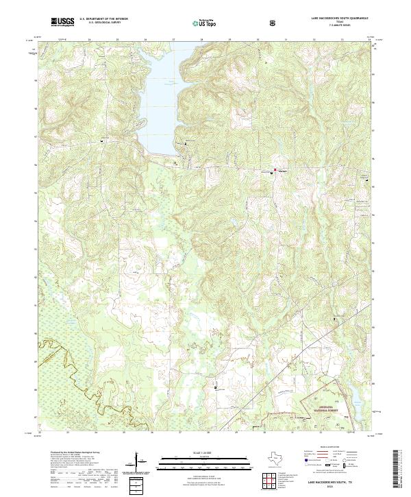 US Topo 7.5-minute map for Lake Nacogdoches South TX