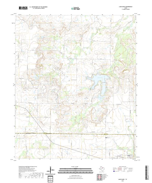 US Topo 7.5-minute map for Lake Olney TX