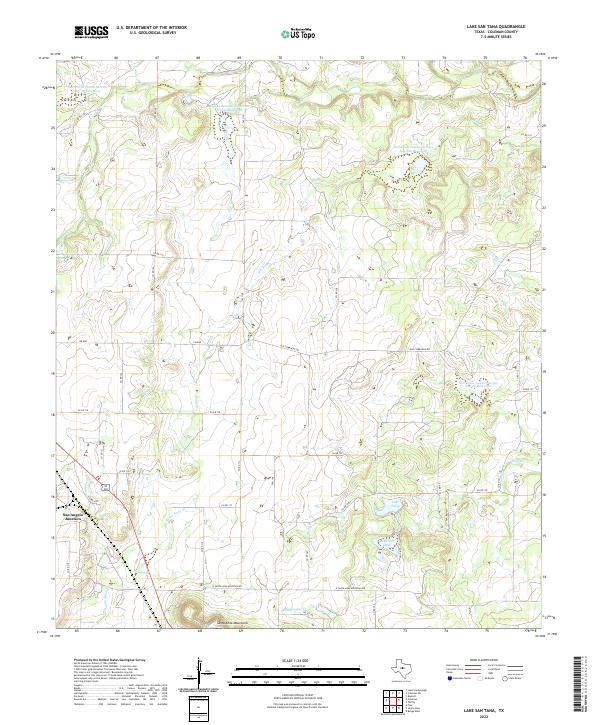 US Topo 7.5-minute map for Lake San Tana TX