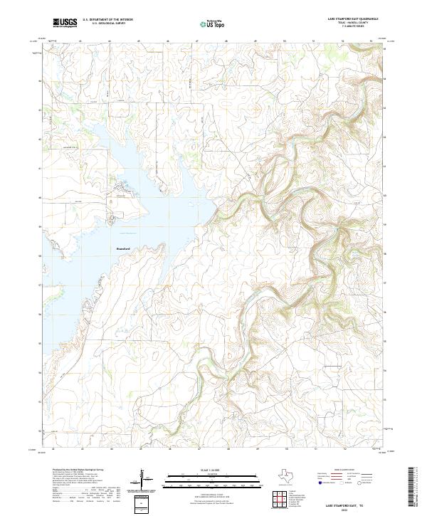 US Topo 7.5-minute map for Lake Stamford East TX