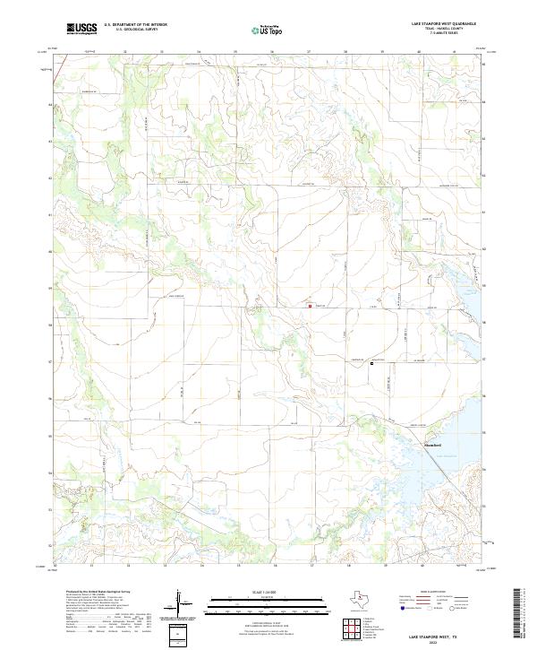 US Topo 7.5-minute map for Lake Stamford West TX