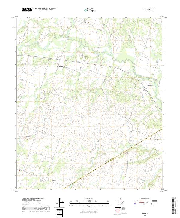 US Topo 7.5-minute map for Lamkin TX