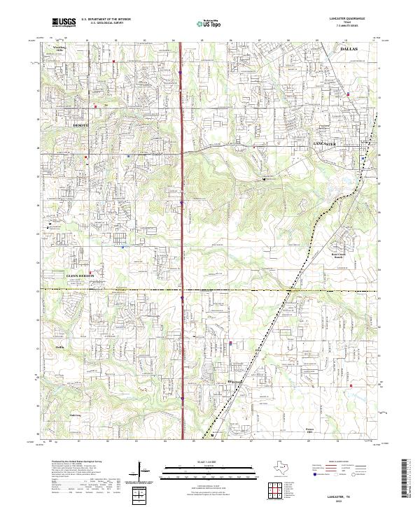 US Topo 7.5-minute map for Lancaster TX