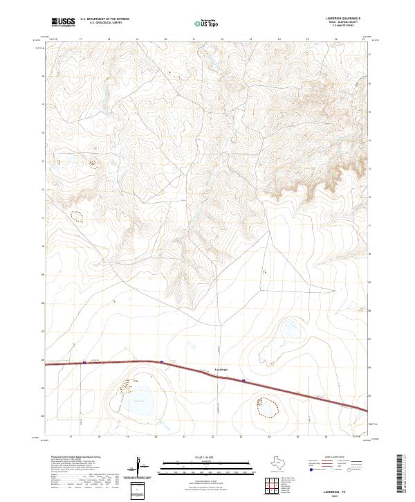 US Topo 7.5-minute map for Landergin TX