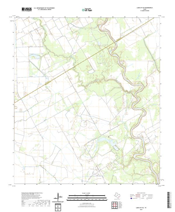 US Topo 7.5-minute map for Lane City SE TX