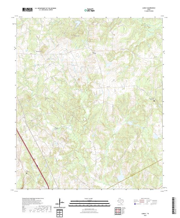 US Topo 7.5-minute map for Lanely TX