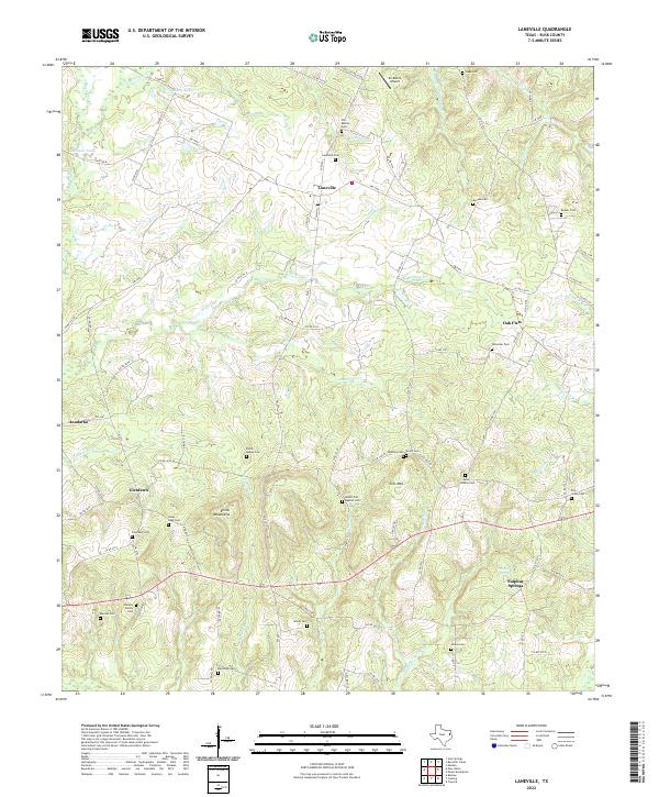 US Topo 7.5-minute map for Laneville TX