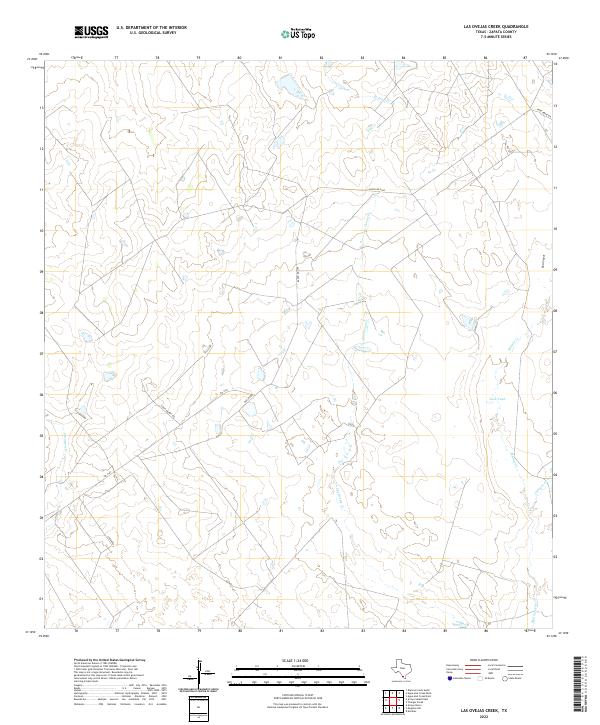 US Topo 7.5-minute map for Las Ovejas Creek TX